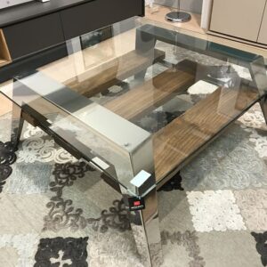 Mesa de centro en madera y cristal