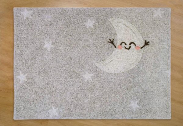 Alfombra lavable rectangular gris Happy Moon - Alcon Mobiliario